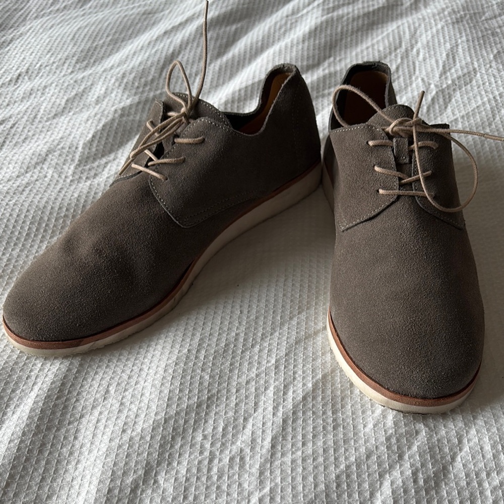 Nisolo Men's Classic Suede Lace-Up Shoes - Gray